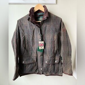 NWT OXFORD BLUE Tartan Eltham Wax Jacket Plaid Cotton Heritage English Country 8